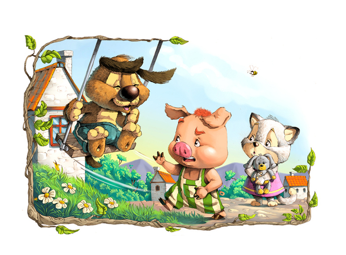 Поросенок и качели