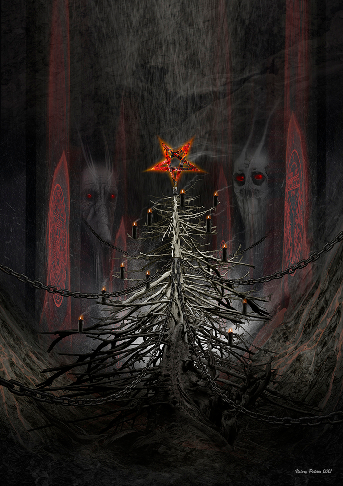 Cover art for "Black New Year" (anthology of horror stories)