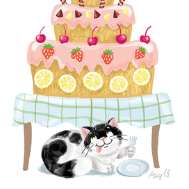 кот и торт