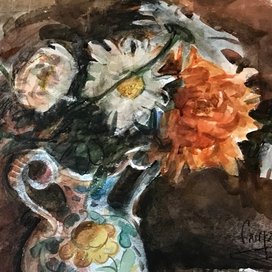 Астры в итальянской вазе