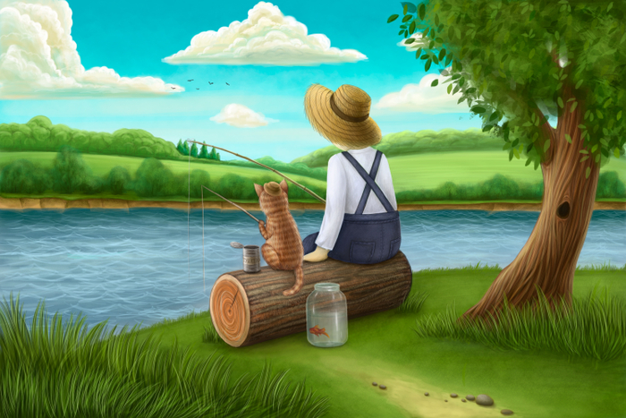 Мальчик и кот