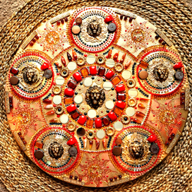 Объемная картина "Король Солнца". Орнамент. Ассамбляж