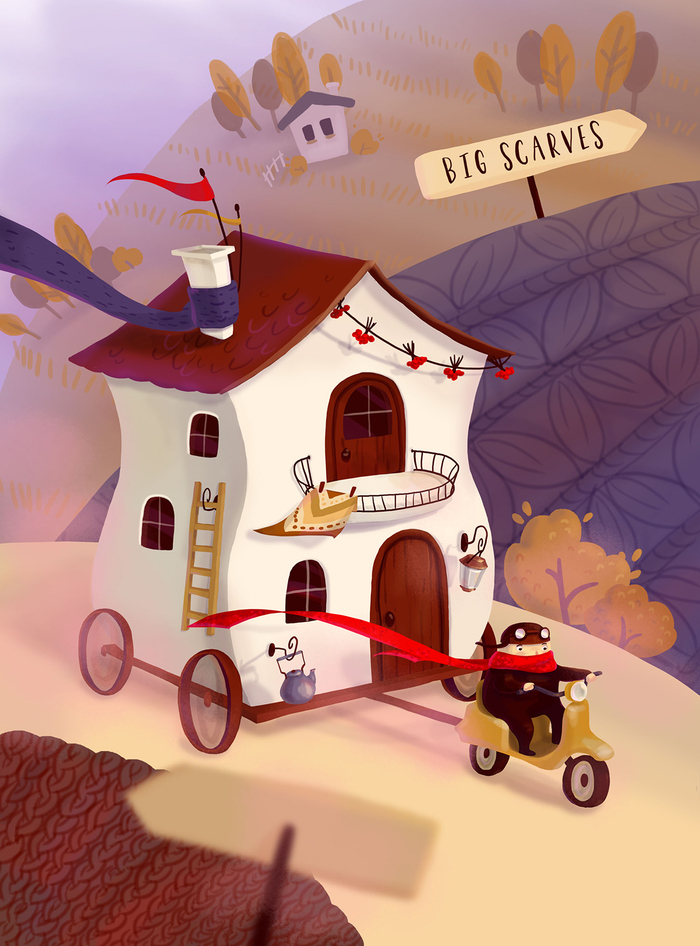 Большие шарфы. Моб.игра Art puzzle