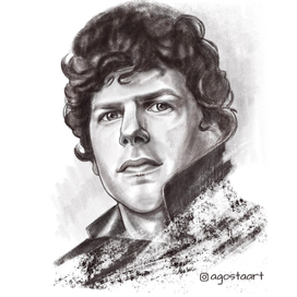 Портрет Джейси Айзенберга, диджитал, procreate