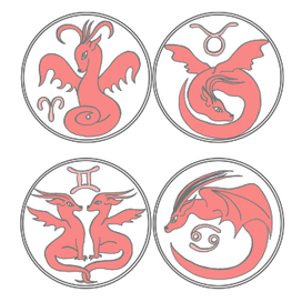 Coral dragons zodiac signs