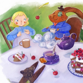 Конкурсная иллюстрация "Чаепитие у Шляпника"