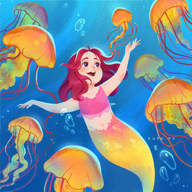 Русалочка с медузами