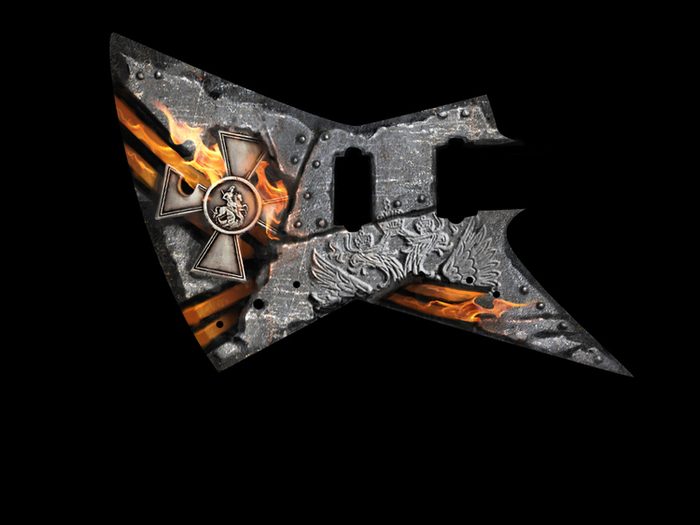 Эскиз аэрографии на гитаре