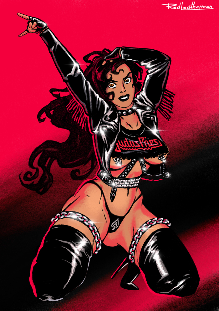 Пин-ап открытка к альбому "Turbo" группы Judas Priest