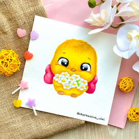 Цыплёнок с ромашками