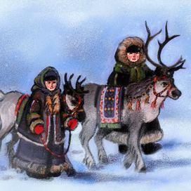 Прогулка с оленями