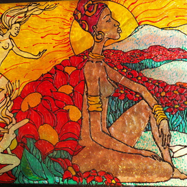 Духи утра дня и ночи (фрагмент, витраж)