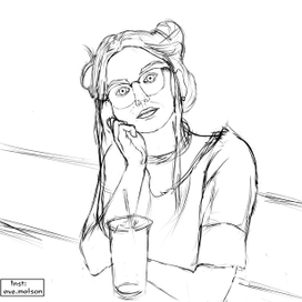 Девушка в кафе 