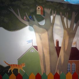 Роспись в детской душевой.