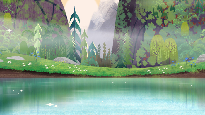 2Д фон для анимационного сериала "Лео и Тиг"