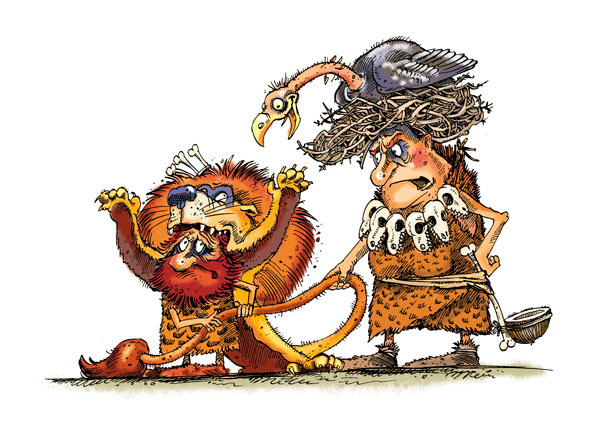 Иллюстрация к книге А. Усачёва «Первобытная история», издательство «Азбука», 2015 г.