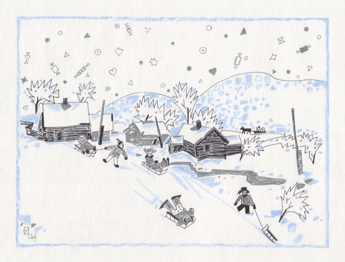 Игры детей. Лист 2. Иллюстрация к рассказу "Каникулы в Изборске"