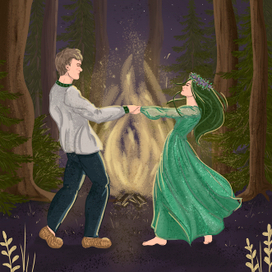 Танец в лесу. Иллюстрация к книге