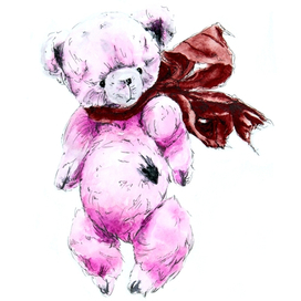 Teddy bear watercolor illustration