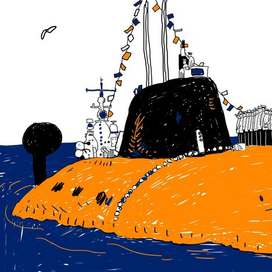 Иллюстрация для лонгрида про подлодку Курск 