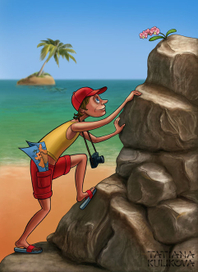 Иллюстрация на туристическую тематику.