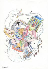 Самолёт летит над городом