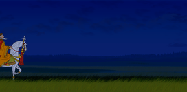 ночь. царь со свитой на прогулке