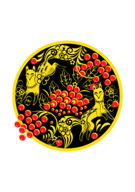 Лисы в стиле хохломы