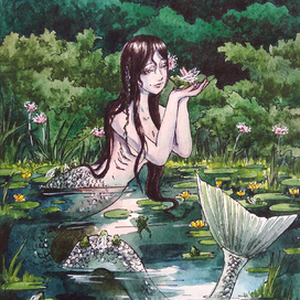 Речная русалочка с её маленькими друзьями