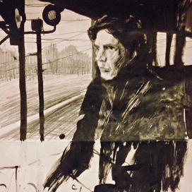 Портет музыканта Константина Ступина в поезде 