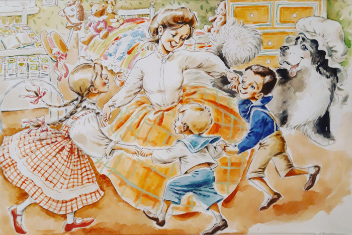 Мама танцует с детьми