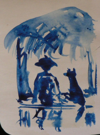 Ребенок с собакой.