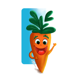 Морковь - персонаж для рекламы здорового питания