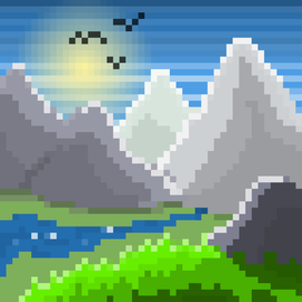 Пиксель-арт горы