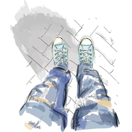 Кеды в векторе.