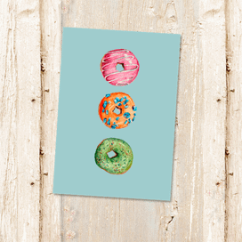Открытка с пончиками 