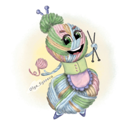 Клубок Матреша - персонаж для магазина рукоделия