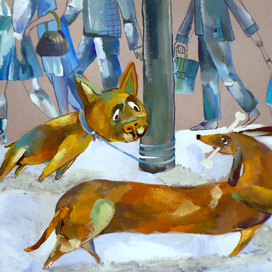 Бульдог и таксик