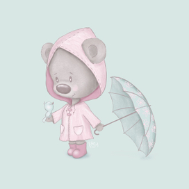 Мишка с зонтиком