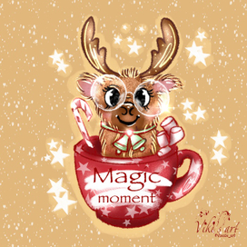 Открытка на Новый год- "Оливер в сладостях!"