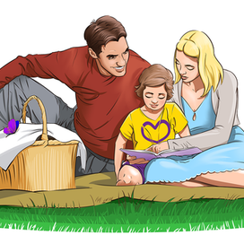 Семья на пикнике 
