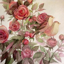 Розочки и птички. 