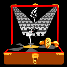 Винил и балет. Постер. Векторная графика. Работа сделана в Adobe Photoshop.