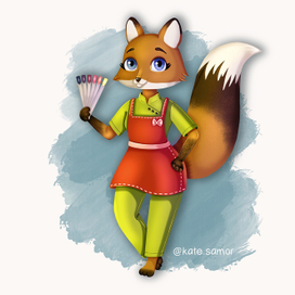 Персонаж Лиса - мастер маникюра