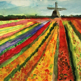 Поле и мельница