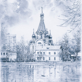 "Богородицерождественский храм в Костино. Весна"