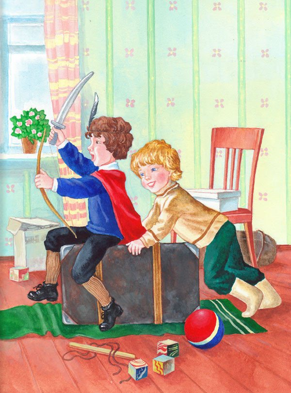 Иллюстрация к повести Гайдара "Чук и Гек"