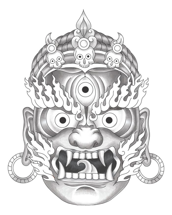 Бхайрава (эскиз для тату)
