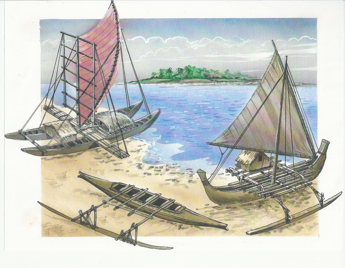 Лодки  мореплавателей тропических островов.