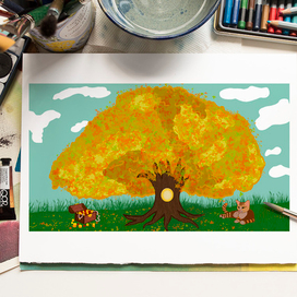 Красочная иллюстрация "Древо обновления"